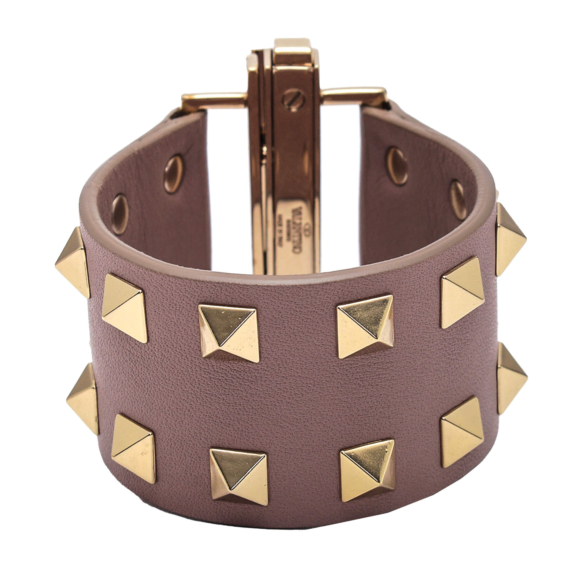 Valentino - Soft Pink Leather Rockstud Bracelet